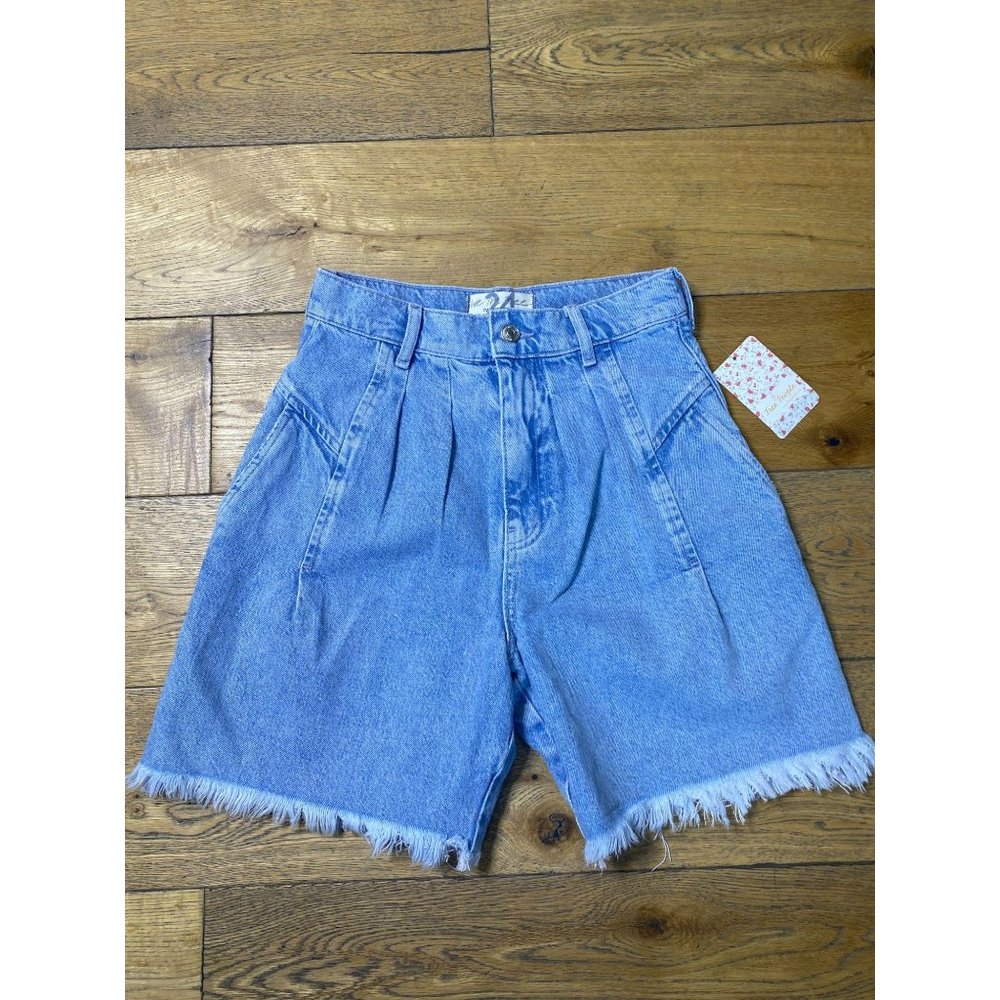 Free People Venice Culotte Denim Jean Shorts 24 - Picture 6 of 11